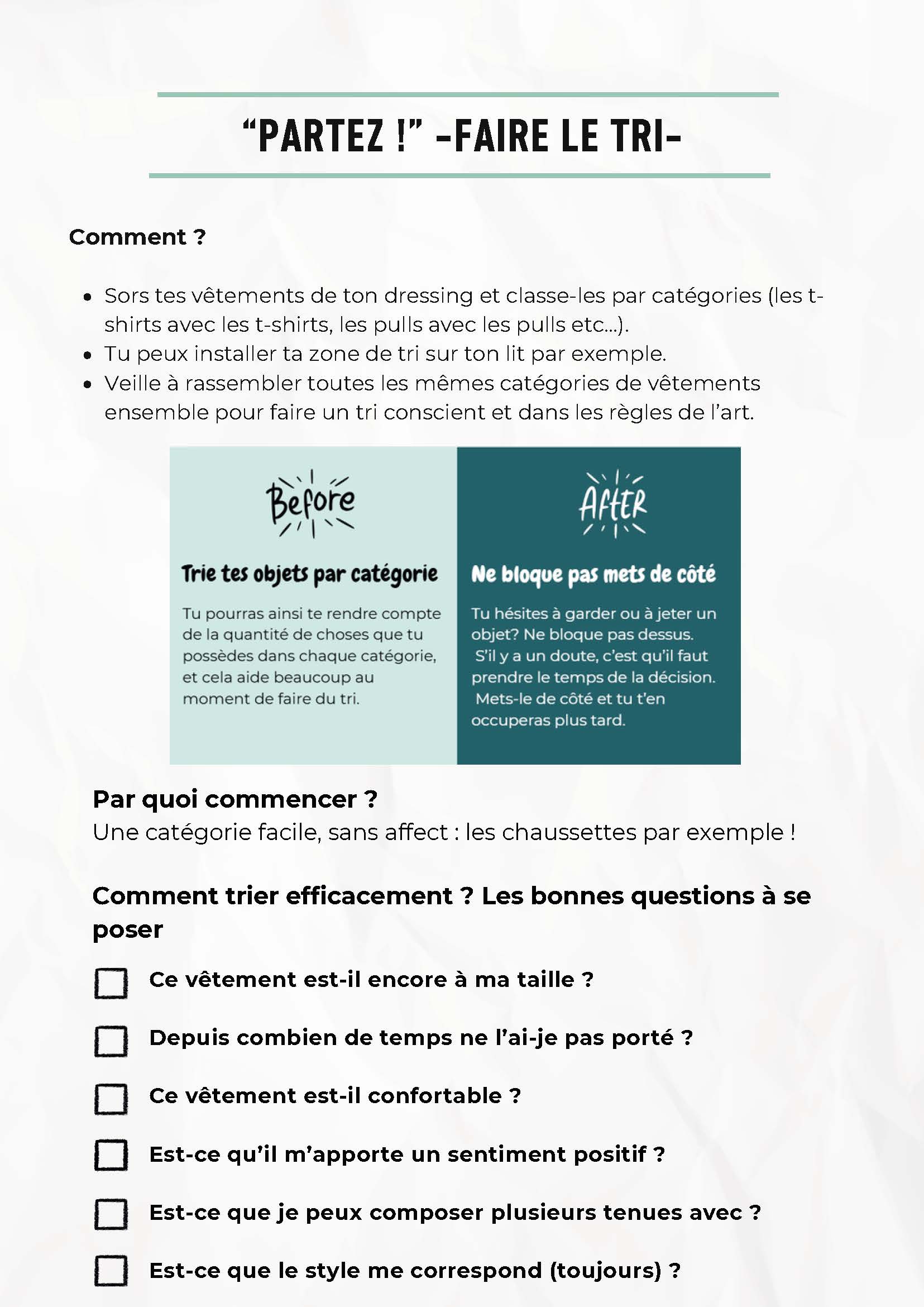 Contenu e-book dressing